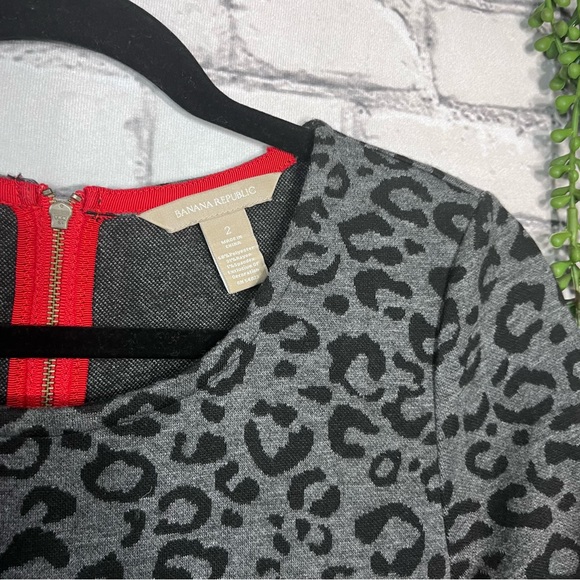 ₽💙2/$40💙Banana Republic Leopard Printed Long Sleeve Dress Size 2/XS - Picture 6 of 16